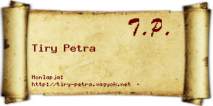 Tiry Petra névjegykártya